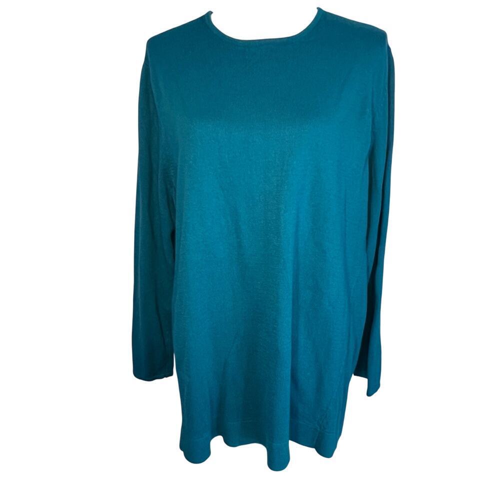J.Jill Women Size 2X Long Lines Soft Stretch Lightweight Pullover Tunic‎ Sweater